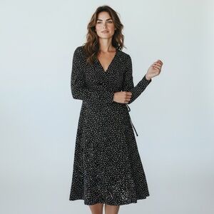 Old Navy Black and White Long Sleeve Dress